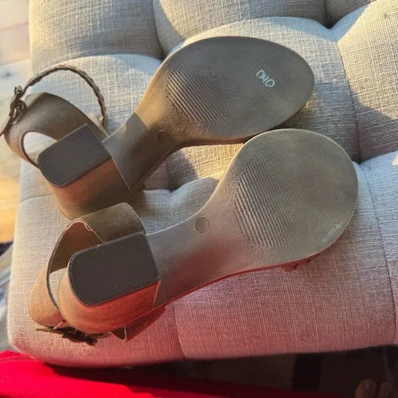 Barbara Barbieri size 7 leather Tan Suede Heeled Sandals made in Italy - Picture 6 of 6